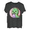 Niedlicher Kawaii-Boba-Tee, grüner Dino-Anime-Geschenk T-Shirt