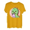Niedlicher Kawaii-Boba-Tee, grüner Dino-Anime-Geschenk T-Shirt