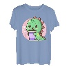 Niedlicher Kawaii-Boba-Tee, grüner Dino-Anime-Geschenk T-Shirt