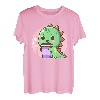 Niedlicher Kawaii-Boba-Tee, grüner Dino-Anime-Geschenk T-Shirt