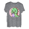Niedlicher Kawaii-Boba-Tee, grüner Dino-Anime-Geschenk T-Shirt