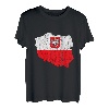 Polen Karte Umriss Polska Reise Polnische Flagge Wurzeln T-Shirt