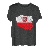 Polen Karte Umriss Polska Reise Polnische Flagge Wurzeln T-Shirt