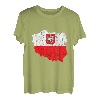 Polen Karte Umriss Polska Reise Polnische Flagge Wurzeln T-Shirt