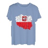 Polen Karte Umriss Polska Reise Polnische Flagge Wurzeln T-Shirt