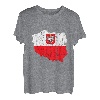 Polen Karte Umriss Polska Reise Polnische Flagge Wurzeln T-Shirt