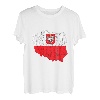 Polen Karte Umriss Polska Reise Polnische Flagge Wurzeln T-Shirt