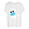 Halloween Geist mit Maske - Gespenst Mundschutz Monster Süß T-Shirt
