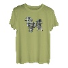 Shih Tzu Hundesilhouette abstraktes Gittermuster T-Shirt