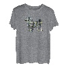 Shih Tzu Hundesilhouette abstraktes Gittermuster T-Shirt