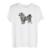 Shih Tzu Hundesilhouette abstraktes Gittermuster T-Shirt