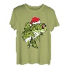 Barschangeln Weihnachten Pyjama Fisch Weihnachtsmann Angler T-Shirt