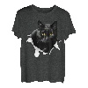 Schwarze Katze zerrissenes Stoff, Geschenke für Katzenliebhaber, Katzen, Vater, Katzen, Mutter T-Shirt