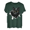Schwarze Katze zerrissenes Stoff, Geschenke für Katzenliebhaber, Katzen, Vater, Katzen, Mutter T-Shirt