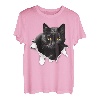 Schwarze Katze zerrissenes Stoff, Geschenke für Katzenliebhaber, Katzen, Vater, Katzen, Mutter T-Shirt