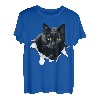 Schwarze Katze zerrissenes Stoff, Geschenke für Katzenliebhaber, Katzen, Vater, Katzen, Mutter T-Shirt