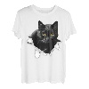 Schwarze Katze zerrissenes Stoff, Geschenke für Katzenliebhaber, Katzen, Vater, Katzen, Mutter T-Shirt