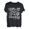Herren Daddy Papa 2021 Werdende Eltern Level Up Gamer Vintage T-Shirt