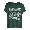 Herren Daddy Papa 2021 Werdende Eltern Level Up Gamer Vintage T-Shirt