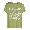 Herren Daddy Papa 2021 Werdende Eltern Level Up Gamer Vintage T-Shirt
