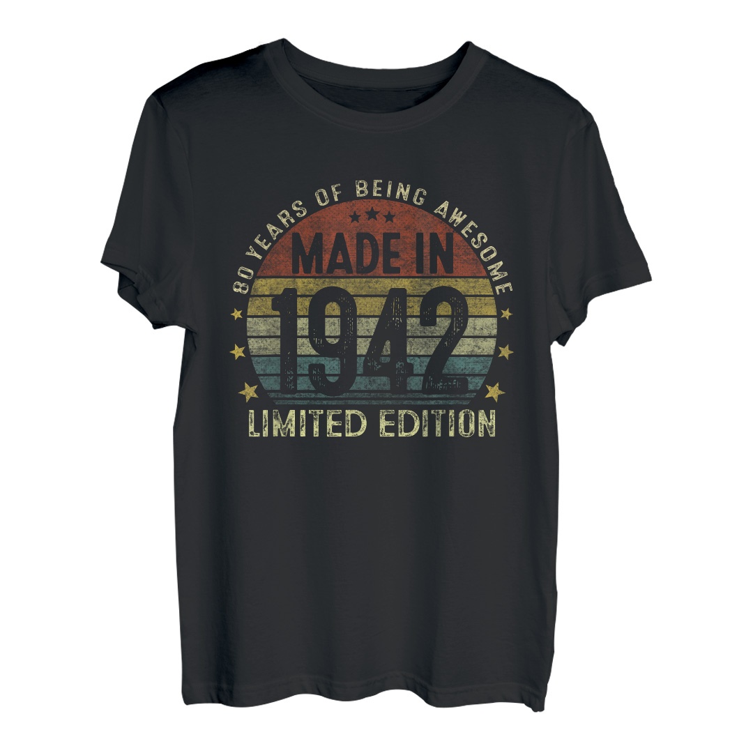 Made In 1942 80 Jahre Geschenk 80. Geburtstag Mann Frau T-Shirt