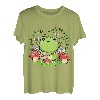 Süßer Kawaii-Frosch, der ein Banjo mit Biene und Pilzen spielt. T-Shirt