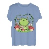 Süßer Kawaii-Frosch, der ein Banjo mit Biene und Pilzen spielt. T-Shirt