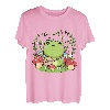 Süßer Kawaii-Frosch, der ein Banjo mit Biene und Pilzen spielt. T-Shirt