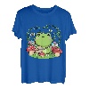 Süßer Kawaii-Frosch, der ein Banjo mit Biene und Pilzen spielt. T-Shirt