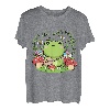 Süßer Kawaii-Frosch, der ein Banjo mit Biene und Pilzen spielt. T-Shirt