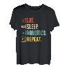 Eat Sleep Robotics Repeat Vintage Engineer Geschenk T-Shirt