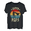 Herren Vatertag Bester Vater Humor Retro Super Papa Perfekt T-Shirt