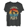 Herren Vatertag Bester Vater Humor Retro Super Papa Perfekt T-Shirt