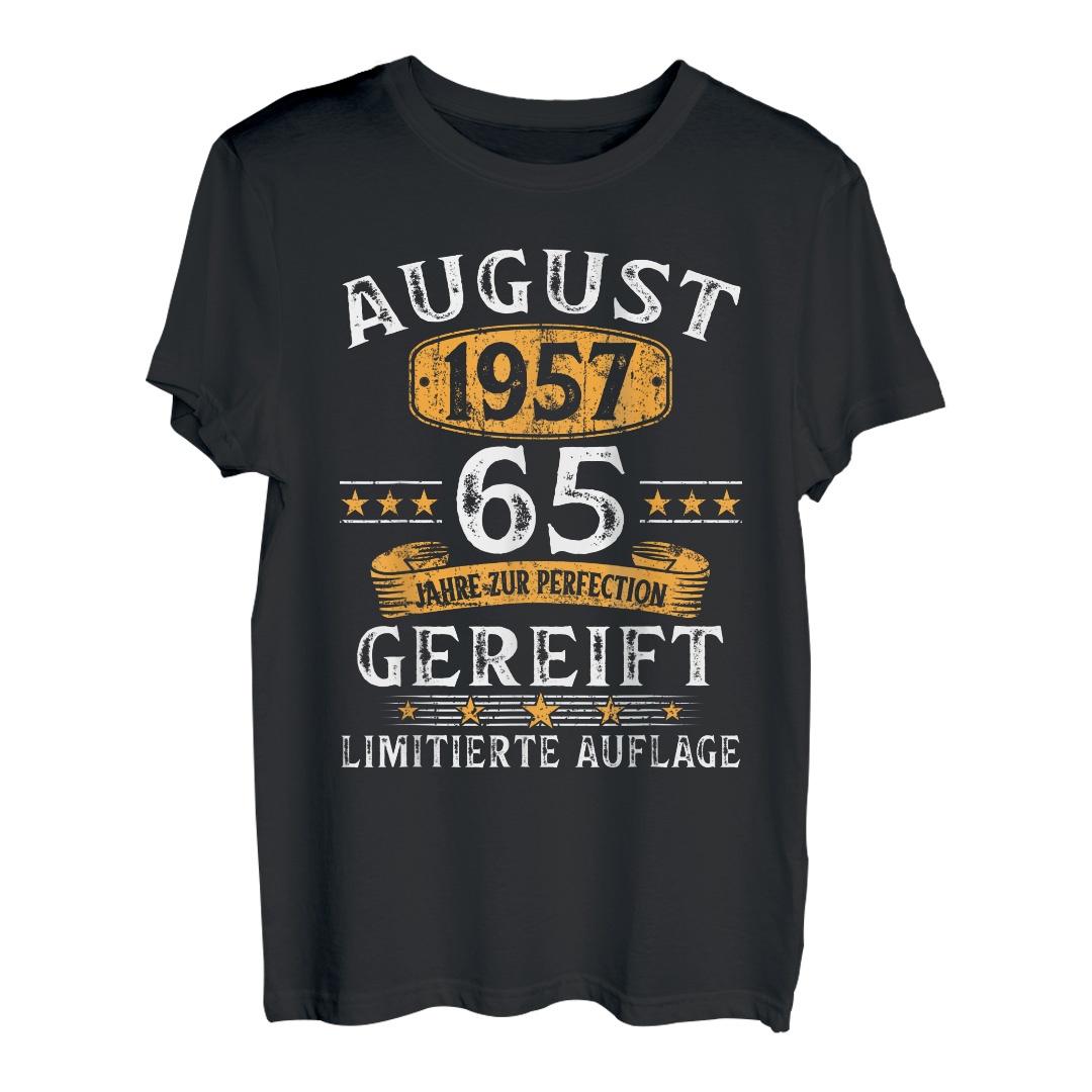 August 1957 Lustige Geschenke Zum 65 Geburtstag Mann Frau T-Shirt