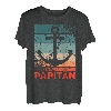 Herren Papitän | Papa und Kapitän Lustiges Retro Anker Vatertag T-Shirt
