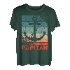 Herren Papitän | Papa und Kapitän Lustiges Retro Anker Vatertag T-Shirt