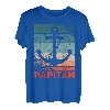 Herren Papitän | Papa und Kapitän Lustiges Retro Anker Vatertag T-Shirt