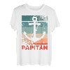 Herren Papitän | Papa und Kapitän Lustiges Retro Anker Vatertag T-Shirt