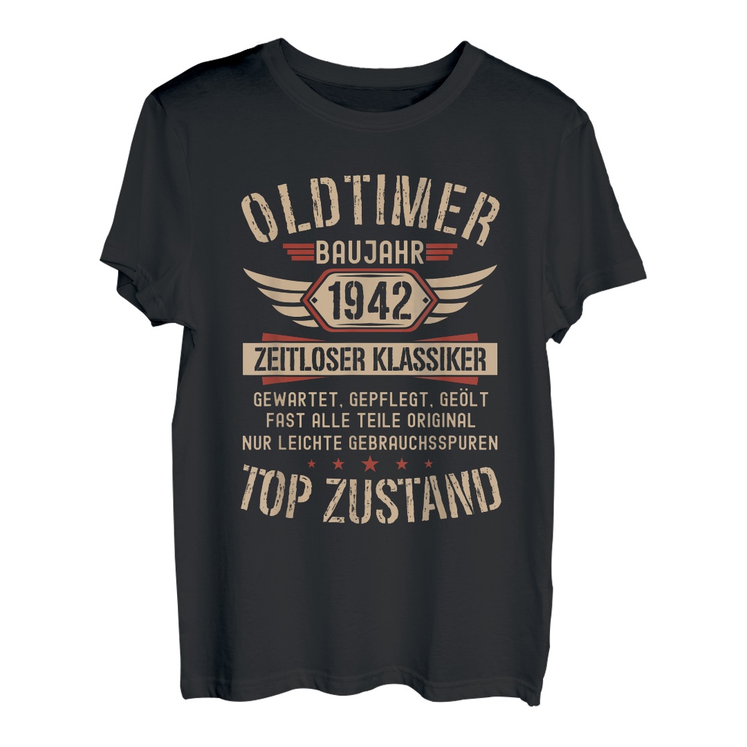 80. Geburtstag 80 Jahre Oldtimer Geschenk 1942 Jahrgang T-Shirt