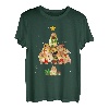 Lustiger Schlafanzug mit Weihnachtsbaum, Zwergspitzhunde T-Shirt