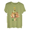 Lustiger Schlafanzug mit Weihnachtsbaum, Zwergspitzhunde T-Shirt