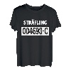 Karneval Sträfling Häftling Knast Kostüm Verkleidung Outfit T-Shirt