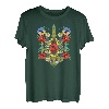 Ukraine Birds Red Mohnblumen Trysub Retro Ukrainian Vyshyvanka T-Shirt