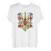 Ukraine Birds Red Mohnblumen Trysub Retro Ukrainian Vyshyvanka T-Shirt