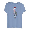 Schuhschnabel Lichterkette Weihnachten Vogel Weihnachtsmann T-Shirt