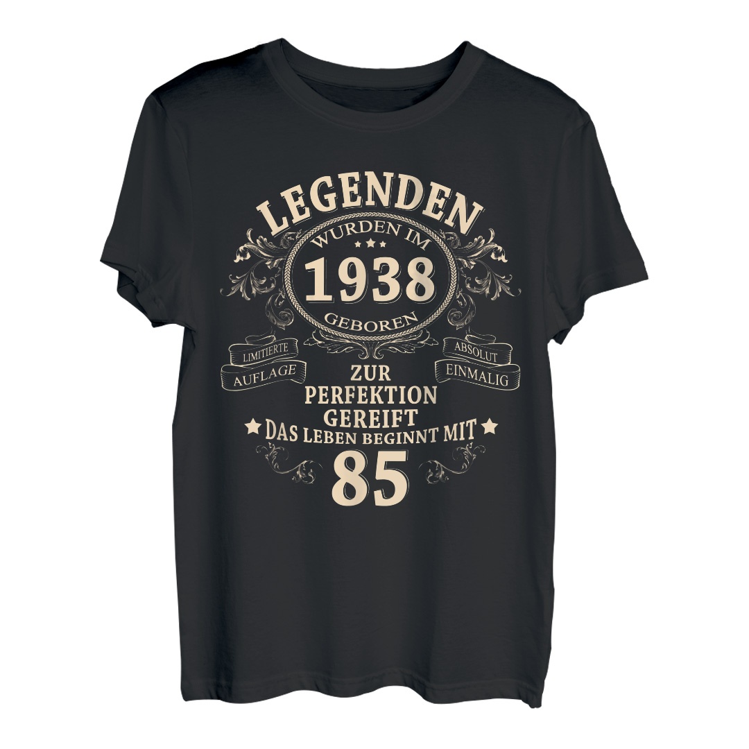 Legenden Wurden Im 1938 Jahrgang Geschenk 85 Geburtstag Mann T-Shirt