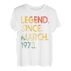 50 Jahre Vintage Legend seit März 1973 50. Geburtstag T-Shirt