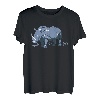 Blaues Nashorn auf blauem Gras, blaues Nashorn-Zeichen-Design T-Shirt