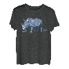 Blaues Nashorn auf blauem Gras, blaues Nashorn-Zeichen-Design T-Shirt