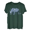 Blaues Nashorn auf blauem Gras, blaues Nashorn-Zeichen-Design T-Shirt